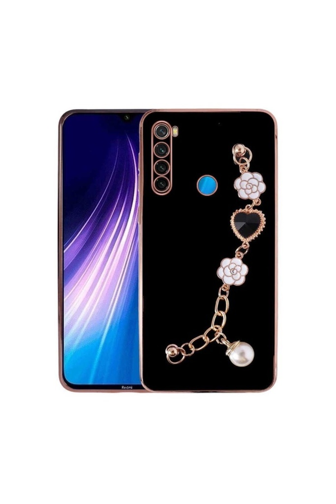 [RNZ-TA80669] Xiaomi Redmi Note 8 Uyumlu Kılıf El Tutamaçlı Kamera Korumalı Zore Taka Silikon Kapak (Siyah)