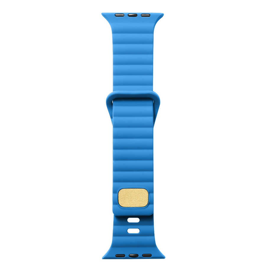 Apple Watch 7 41mm Uyumlu Kordon Silikon Soft Yüzey Metal Tokalı KRD-73 Kayış