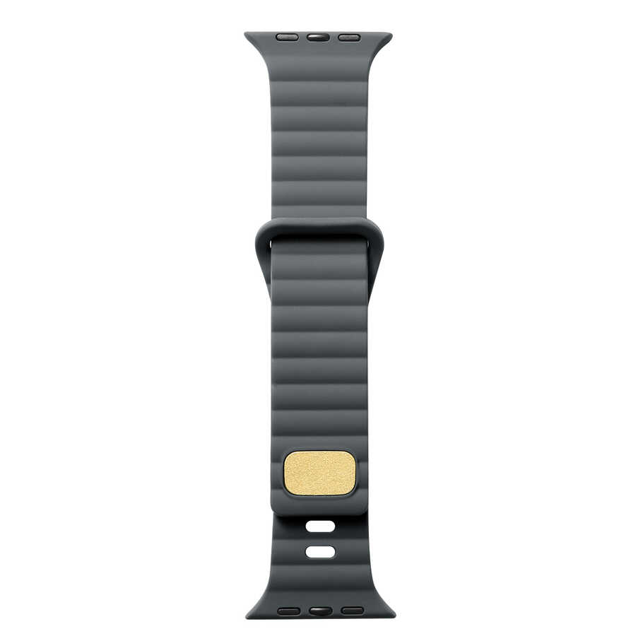 Apple Watch 44mm Uyumlu Kordon Silikon Soft Yüzey Metal Tokalı KRD-73 Kayış