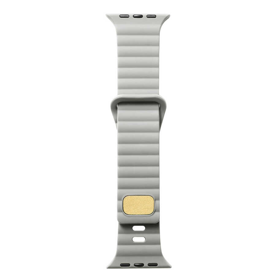 Apple Watch 44mm Uyumlu Kordon Silikon Soft Yüzey Metal Tokalı KRD-73 Kayış