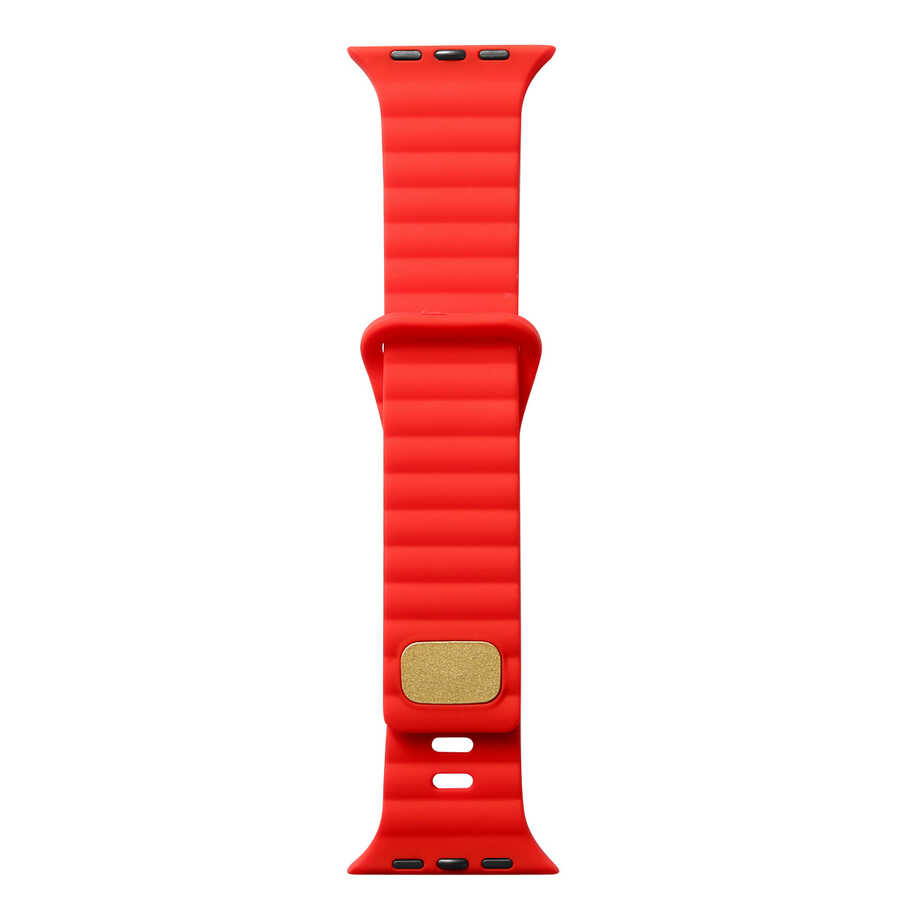 Apple Watch 44mm Uyumlu Kordon Silikon Soft Yüzey Metal Tokalı KRD-73 Kayış