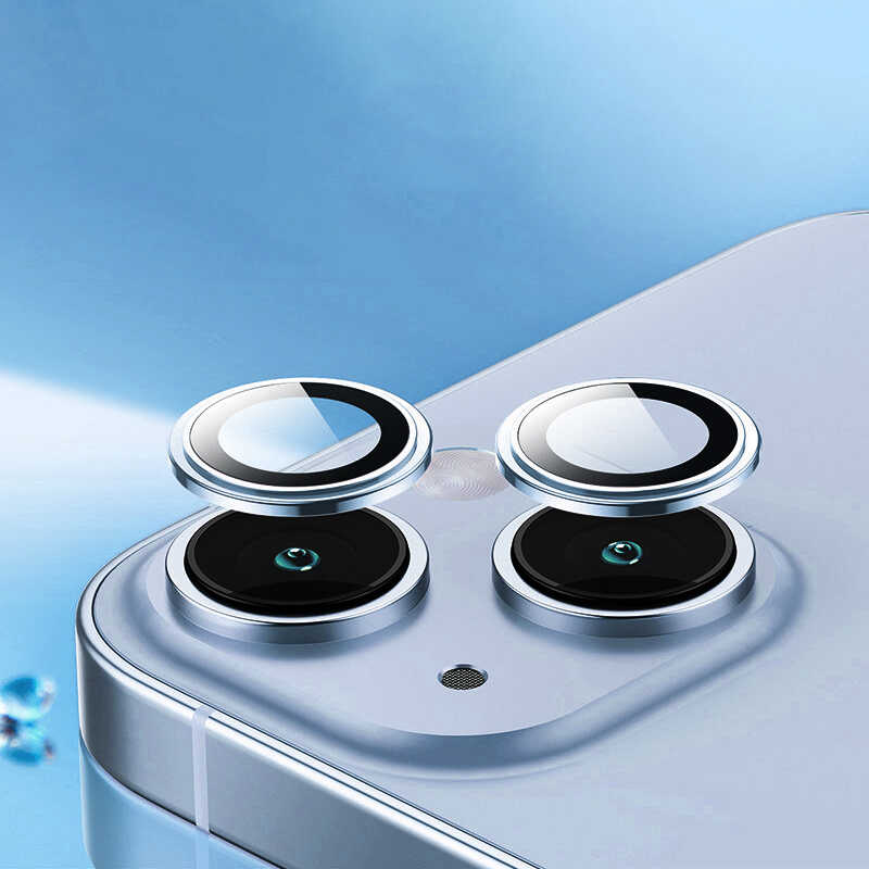 Apple iPhone 14 Uyumlu ​​​Wiwu Lens Guard Metal Kamera Lens Koruyucu