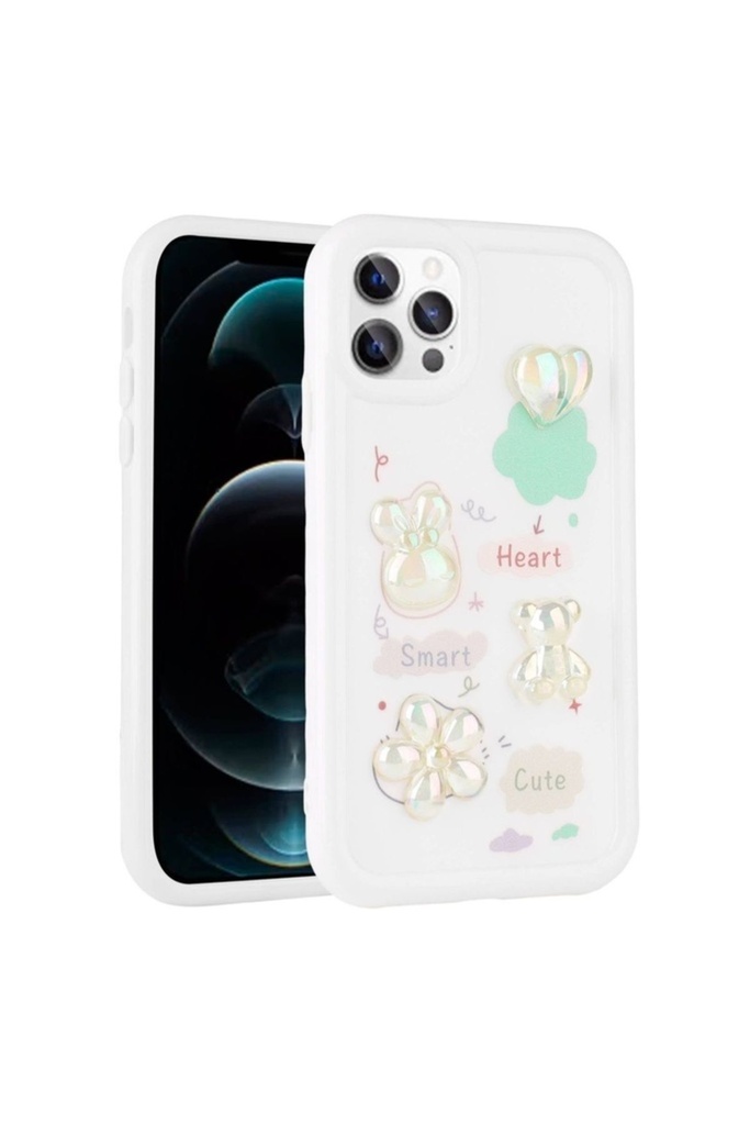 Apple iPhone 13 Pro Uyumlu Kılıf Kabartma Figürlü Parlak Zore Toys Silikon Kapak