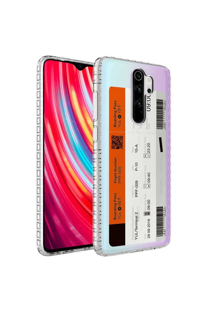 Xiaomi Redmi Note 8 Pro Uyumlu Kılıf Airbag Kenarlı Renkli Desenli Silikon Zore Elegans Kapak