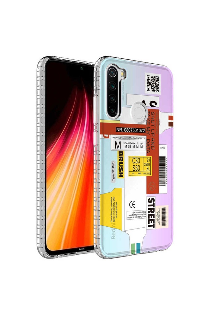 Xiaomi Redmi Note 8 Pro Uyumlu Kılıf Airbag Kenarlı Renkli Desenli Silikon Zore Elegans Kapak