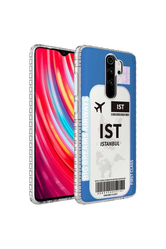 Xiaomi Redmi Note 8 Pro Uyumlu Kılıf Airbag Kenarlı Renkli Desenli Silikon Zore Elegans Kapak