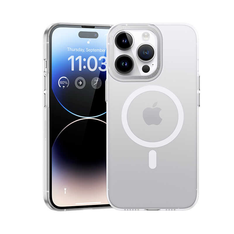 Apple iPhone 14 Pro Uyumlu Kılıf Wireless Şarj Destekli Benks Magnetik Haze Kapak