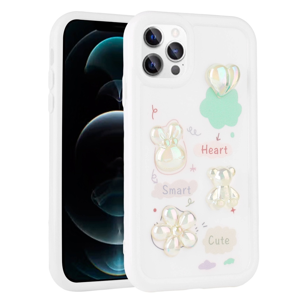 Apple iPhone 13 Pro Max Uyumlu Kılıf Kabartma Figürlü Parlak Zore Toys Silikon Kapak
