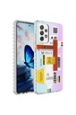 Samsung Galaxy A52 Uyumlu Kılıf Airbag Kenarlı Renkli Desenli Silikon Zore Elegans Kapak