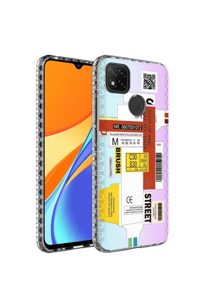 Xiaomi Redmi 9C Uyumlu Kılıf Airbag Kenarlı Renkli Desenli Silikon Zore Elegans Kapak