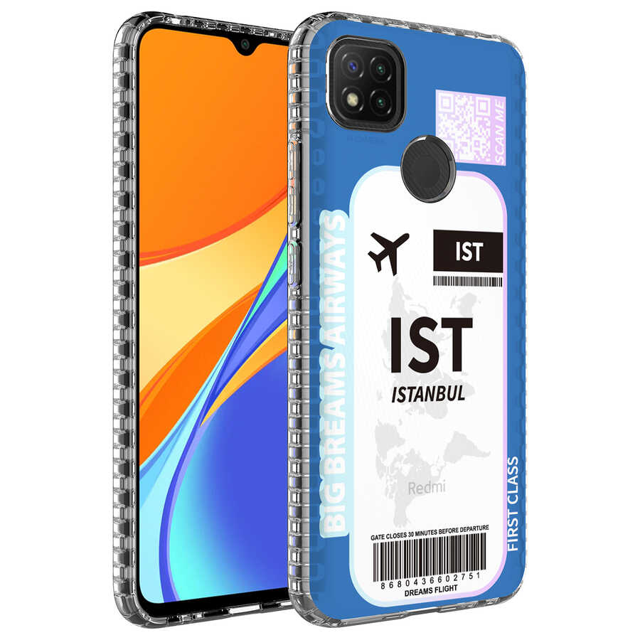 Xiaomi Redmi 9C Uyumlu Kılıf Airbag Kenarlı Renkli Desenli Silikon Zore Elegans Kapak