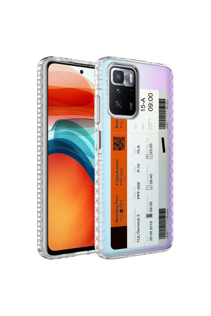 Xiaomi Redmi 10 Uyumlu Kılıf Airbag Kenarlı Renkli Desenli Silikon Zore Elegans Kapak