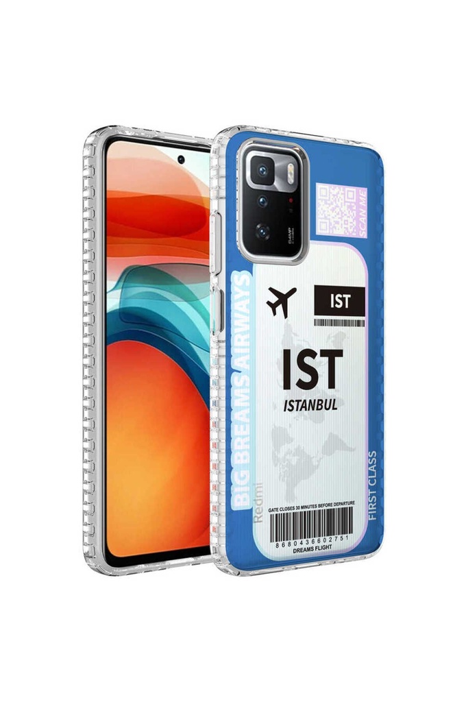 Xiaomi Redmi 10 Uyumlu Kılıf Airbag Kenarlı Renkli Desenli Silikon Zore Elegans Kapak