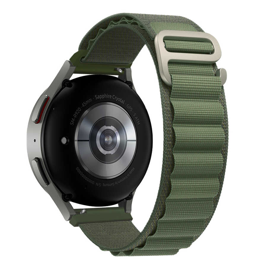 Huawei Watch GT 3 42mm 20mm Uyumlu Kordon Alpine Hasır Örgü Zore KRD-74 Kumaş Kayış