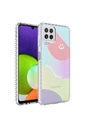 Samsung Galaxy A12 Uyumlu Kılıf Airbag Kenarlı Renkli Desenli Silikon Zore Elegans Kapak