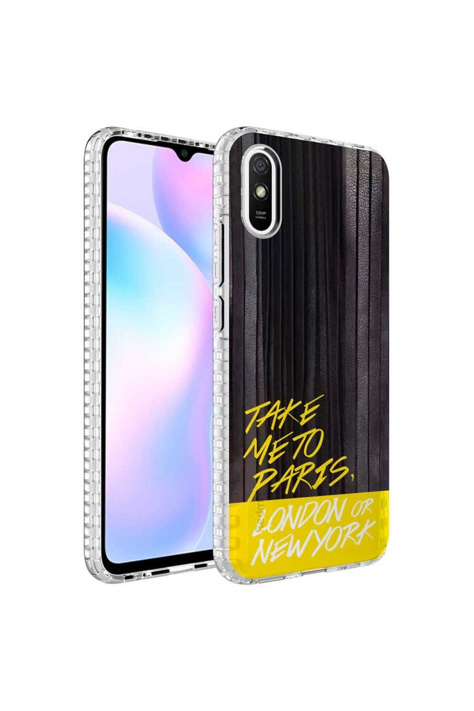 Xiaomi Redmi 9A Uyumlu Kılıf Airbag Kenarlı Renkli Desenli Silikon Zore Elegans Kapak
