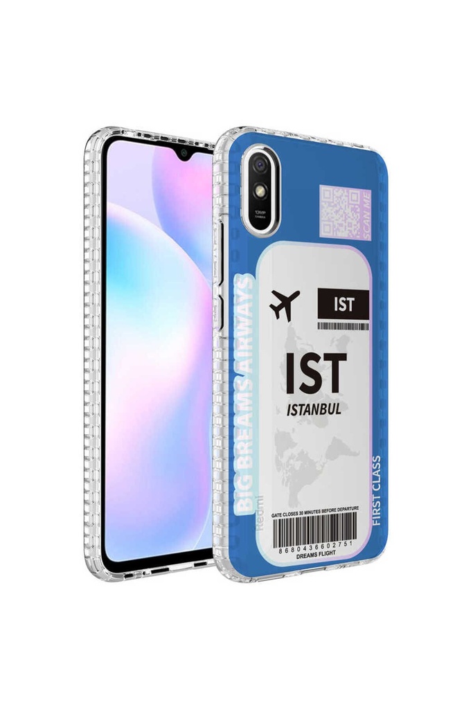 Xiaomi Redmi 9A Uyumlu Kılıf Airbag Kenarlı Renkli Desenli Silikon Zore Elegans Kapak