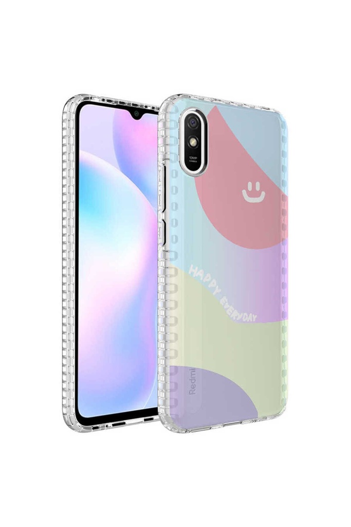 Xiaomi Redmi 9A Uyumlu Kılıf Airbag Kenarlı Renkli Desenli Silikon Zore Elegans Kapak