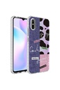 Xiaomi Redmi 9A Uyumlu Kılıf Airbag Kenarlı Renkli Desenli Silikon Zore Elegans Kapak
