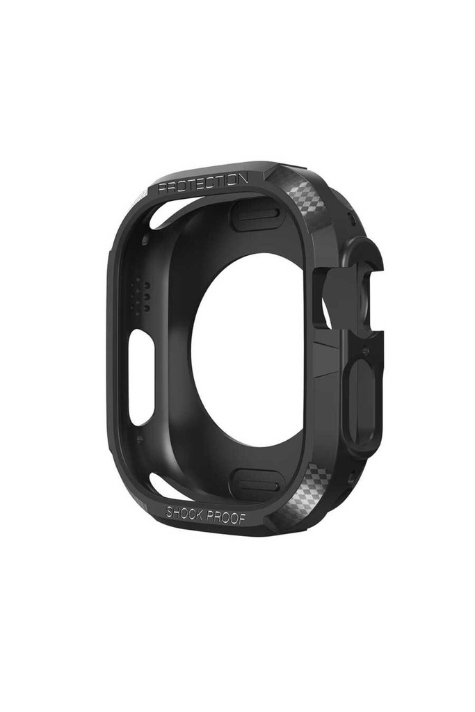 [RNZ-TA82561] Apple Watch Ultra 49mm Uyumlu Silikon TPU Kasa Koruyucu Zore Watch Gard 17 (Siyah)
