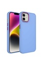 Apple iPhone 12 Uyumlu Kılıf Metal Çerçeve ve Buton Tasarımlı Silikon Zore Luna Kapak