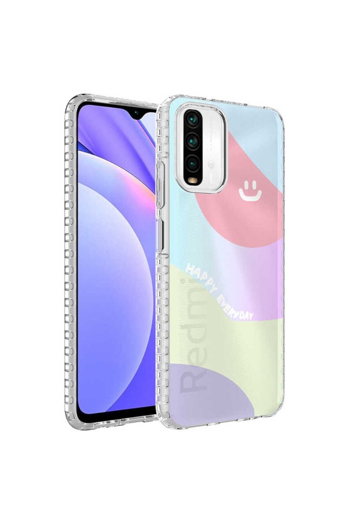 Xiaomi Redmi Note 10 Uyumlu Kılıf Airbag Kenarlı Renkli Desenli Silikon Zore Elegans Kapak
