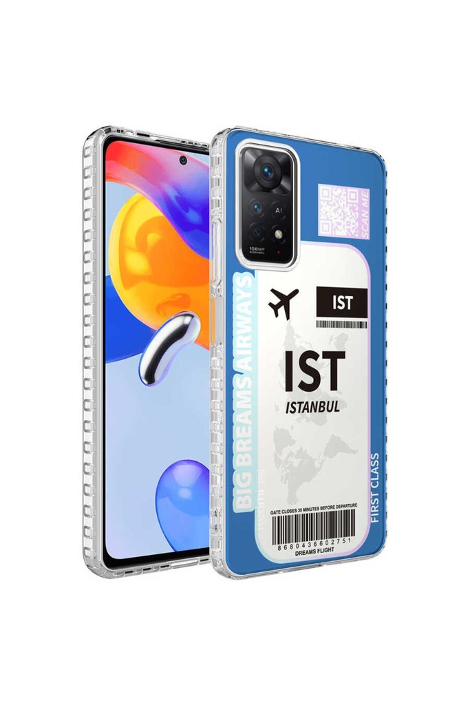 Xiaomi Redmi Note 11 Global Uyumlu Kılıf Airbag Kenarlı Renkli Desenli Silikon Zore Elegans Kapak
