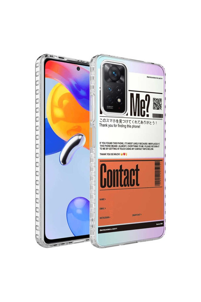 Xiaomi Redmi Note 11 Global Uyumlu Kılıf Airbag Kenarlı Renkli Desenli Silikon Zore Elegans Kapak