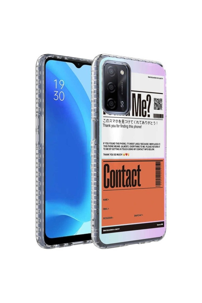 Oppo A54 4G Uyumlu Kılıf Airbag Kenarlı Renkli Desenli Silikon Zore Elegans Kapak