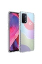Oppo A74 4G Uyumlu Kılıf Airbag Kenarlı Renkli Desenli Silikon Zore Elegans Kapak
