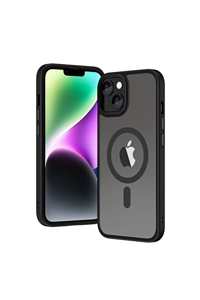 Apple iPhone 13 Uyumlu Kılıf Wireless Şarj Özellikli Zore Hibrit M-safe Kapak