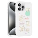 Apple iPhone 15 Pro Uyumlu Kılıf Kabartma Figürlü Parlak Zore Toys Silikon Kapak