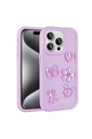 Apple iPhone 15 Pro Uyumlu Kılıf Kabartma Figürlü Parlak Zore Toys Silikon Kapak