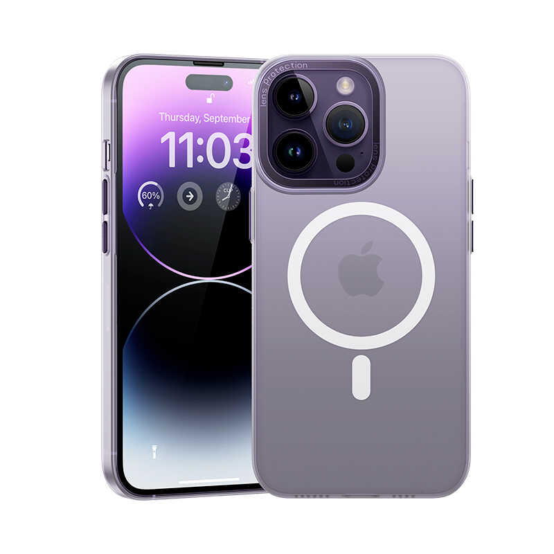 Apple iPhone 14 Pro Max Uyumlu Kılıf Wireless Şarj Destekli Benks Magnetik Haze Kapak
