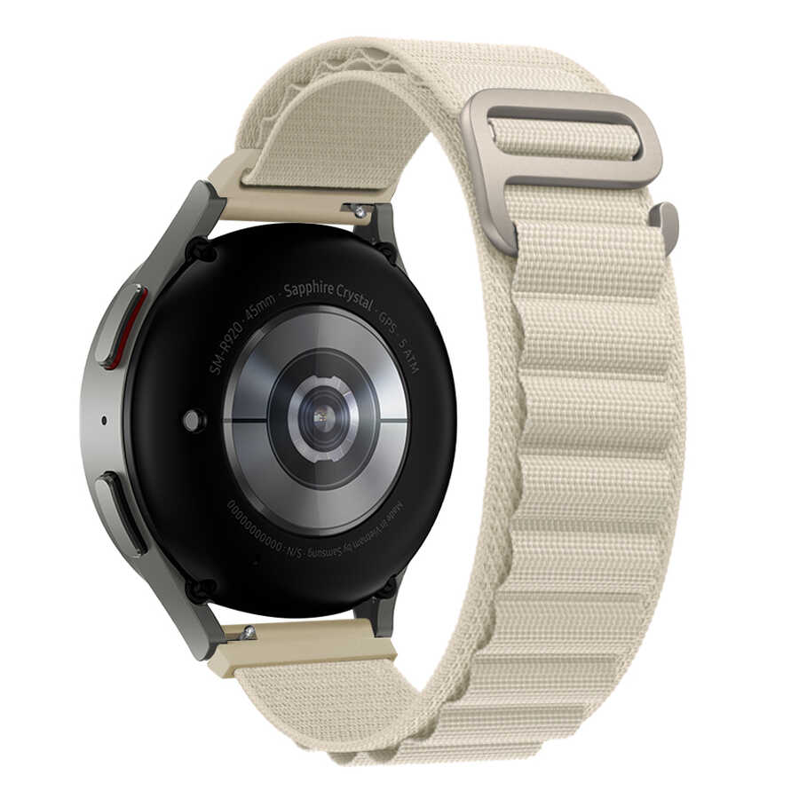 Huawei GT2 42mm 20mm Uyumlu Kordon Alpine Hasır Örgü Zore KRD-74 Kumaş Kayış