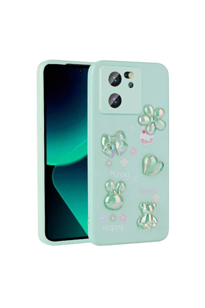 Xiaomi Mi 13T Pro Uyumlu Kılıf Kabartma Figürlü Parlak Zore Toys Silikon Kapak