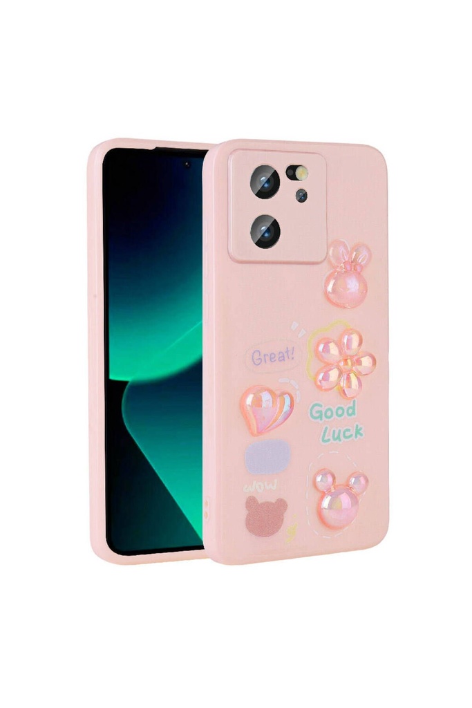 Xiaomi Mi 13T Pro Uyumlu Kılıf Kabartma Figürlü Parlak Zore Toys Silikon Kapak
