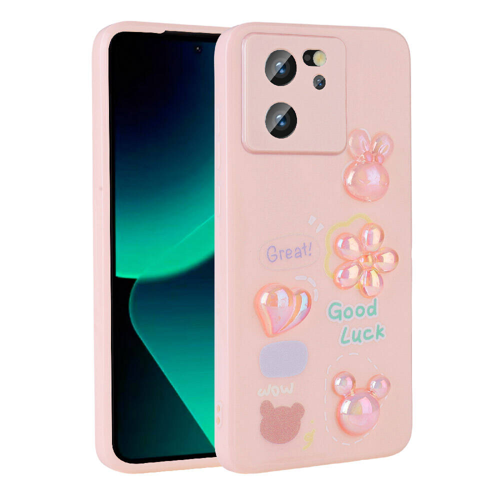 Xiaomi Mi 13T Pro Uyumlu Kılıf Kabartma Figürlü Parlak Zore Toys Silikon Kapak