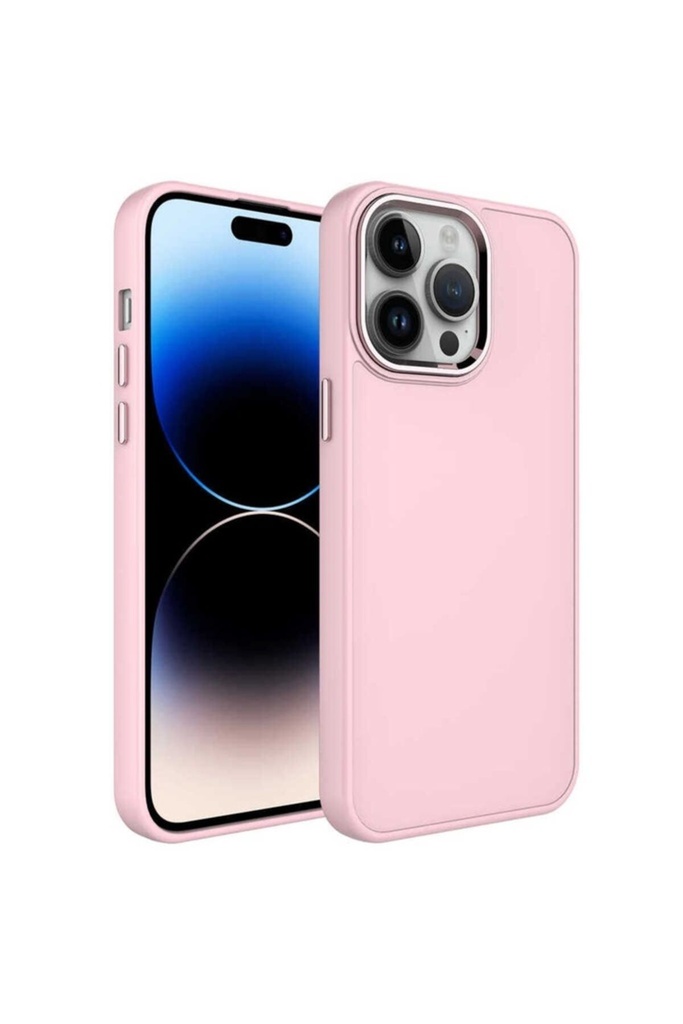 Apple iPhone 13 Pro Max Uyumlu Kılıf Metal Çerçeve ve Buton Tasarımlı Silikon Zore Luna Kapak