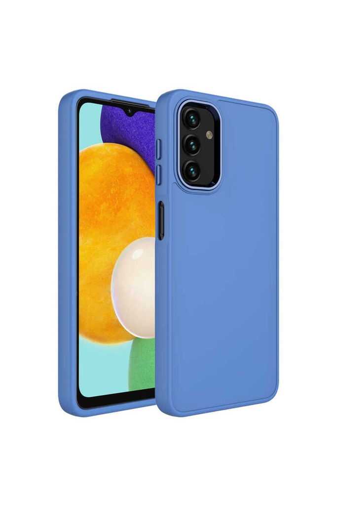 Samsung Galaxy A13 4G Uyumlu Kılıf Metal Çerçeve ve Buton Tasarımlı Silikon Zore Luna Kapak