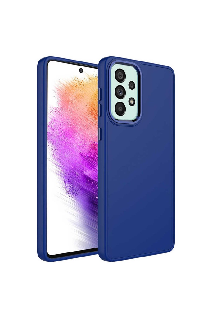 Samsung Galaxy A33 5G Uyumlu Kılıf Metal Çerçeve ve Buton Tasarımlı Silikon Zore Luna Kapak