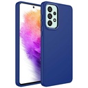 Samsung Galaxy A73 Uyumlu Kılıf Metal Çerçeve ve Buton Tasarımlı Silikon Zore Luna Kapak