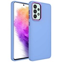 Samsung Galaxy A73 Uyumlu Kılıf Metal Çerçeve ve Buton Tasarımlı Silikon Zore Luna Kapak