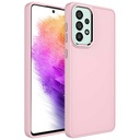 Samsung Galaxy A73 Uyumlu Kılıf Metal Çerçeve ve Buton Tasarımlı Silikon Zore Luna Kapak