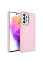 Samsung Galaxy A32 4G Uyumlu Kılıf Metal Çerçeve ve Buton Tasarımlı Silikon Zore Luna Kapak