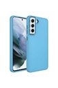 Samsung Galaxy S21 FE Uyumlu Kılıf Metal Çerçeve ve Buton Tasarımlı Silikon Zore Luna Kapak