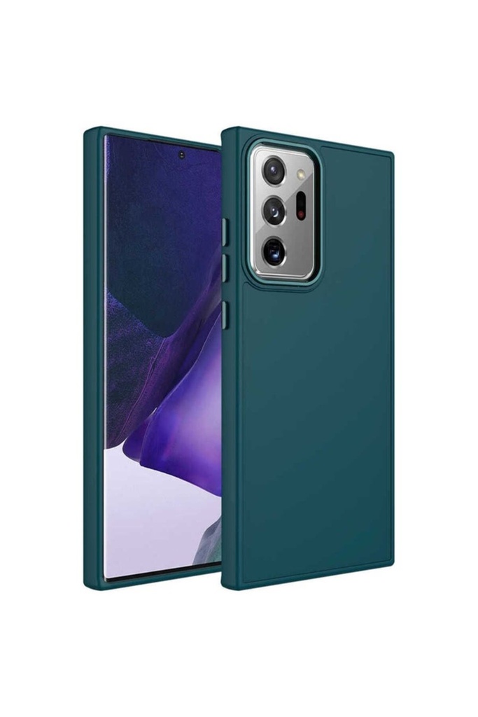 Samsung Galaxy Note 20 Ultra Uyumlu Kılıf Metal Çerçeve ve Buton Tasarımlı Silikon Zore Luna Kapak