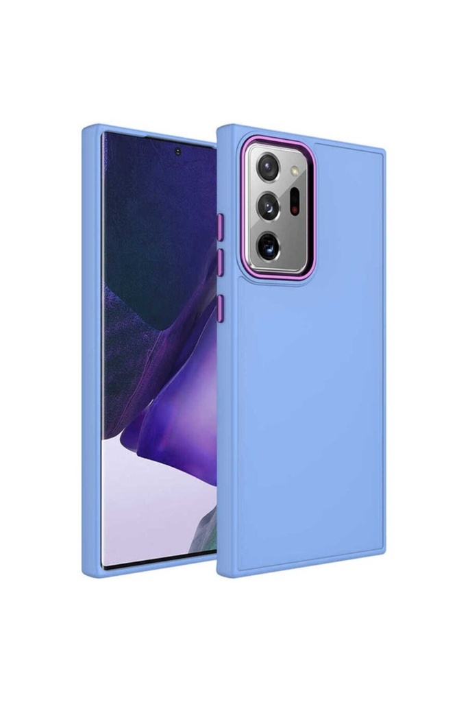 Samsung Galaxy Note 20 Ultra Uyumlu Kılıf Metal Çerçeve ve Buton Tasarımlı Silikon Zore Luna Kapak