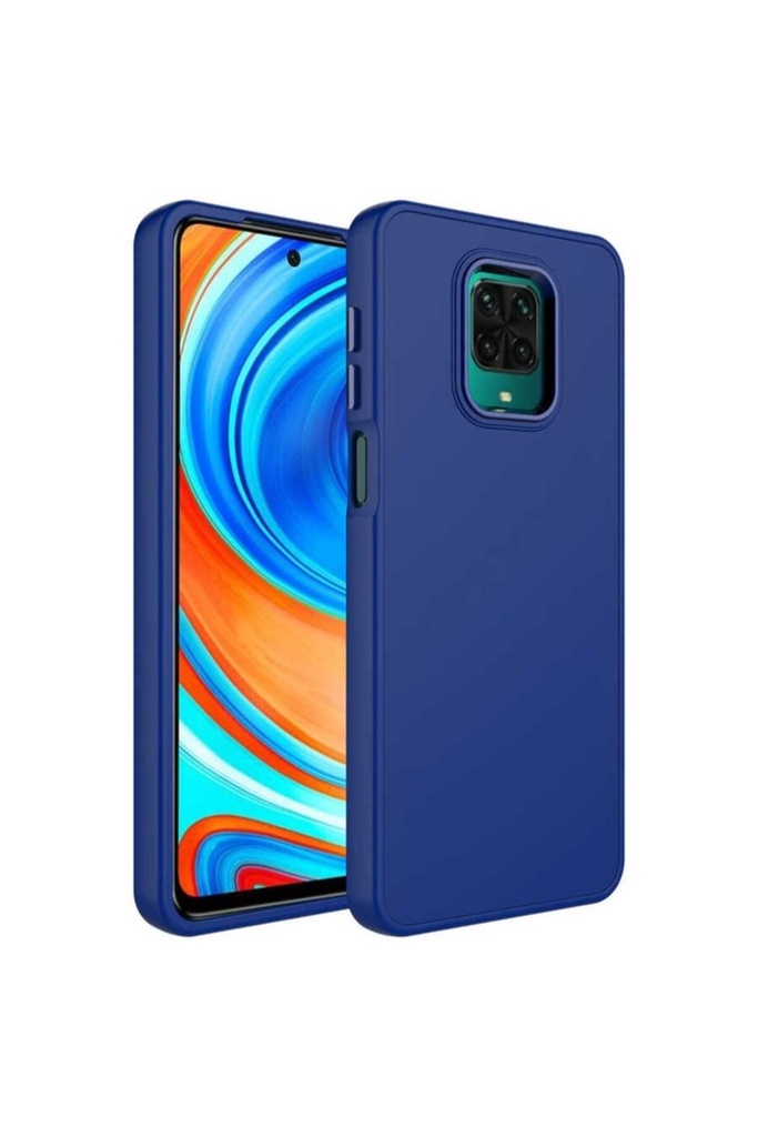 Xiaomi Redmi Note 9 Pro Uyumlu Kılıf Metal Çerçeve ve Buton Tasarımlı Silikon Zore Luna Kapak