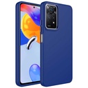 Xiaomi Redmi Note 11 Global Uyumlu Kılıf Metal Çerçeve ve Buton Tasarımlı Silikon Zore Luna Kapak